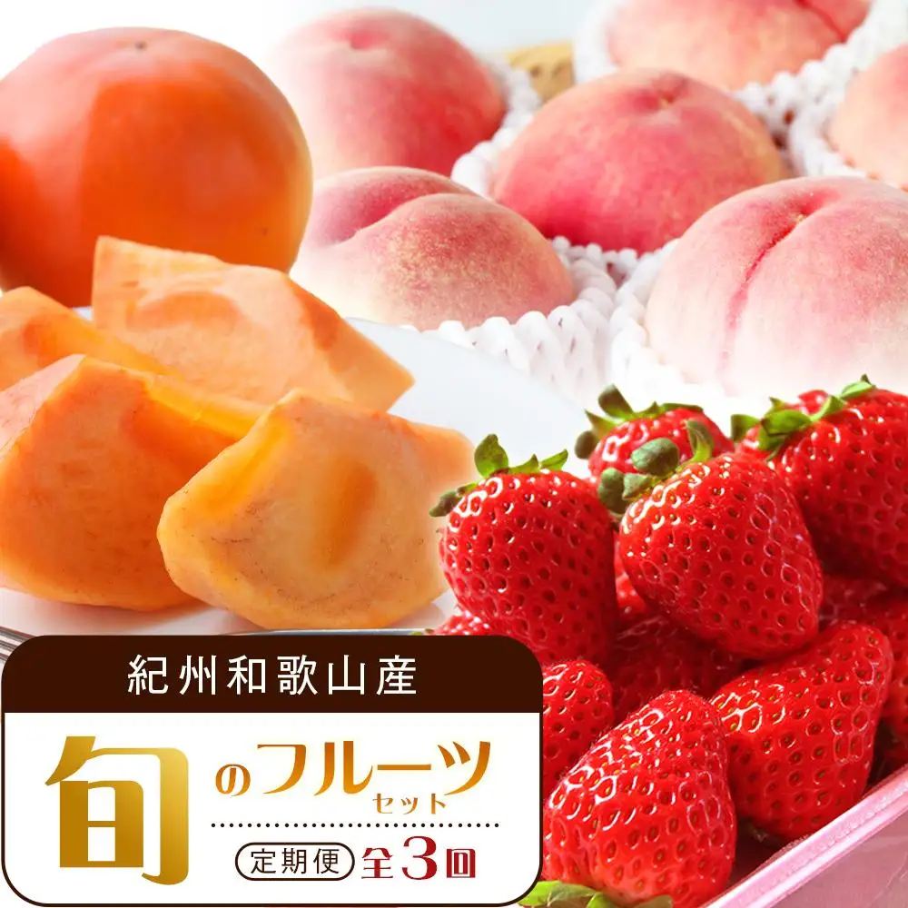 【2・7・11月 全3回】紀州和歌山産旬のフルーツセット（いちご・桃・富有柿）定期便 【魚鶴商店】【UT69】
