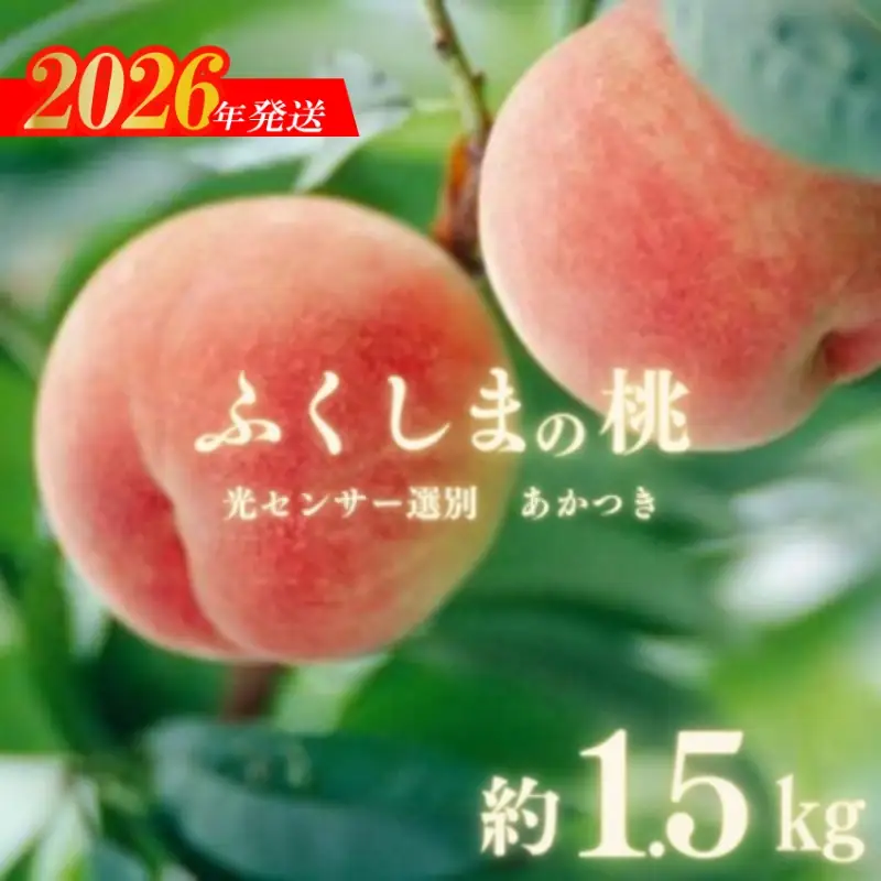 No.2919ふくしまの桃「光センサー選別あかつき」約1.5kg【2026年発送】