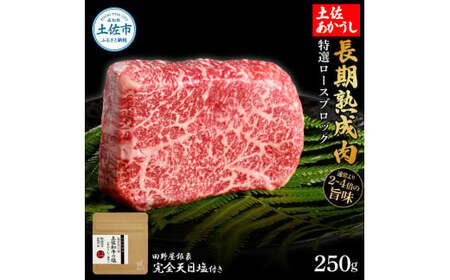 特選 ロースブロック 土佐あかうし 長期熟成肉 250g 田野屋銀象 完全天日塩付き ロース 牛肉 ブロック 肉 お肉 和牛 国産 牛 熟成肉 ブロック肉 豪華 贅沢【株式会社LATERAL】 [BQAU022]