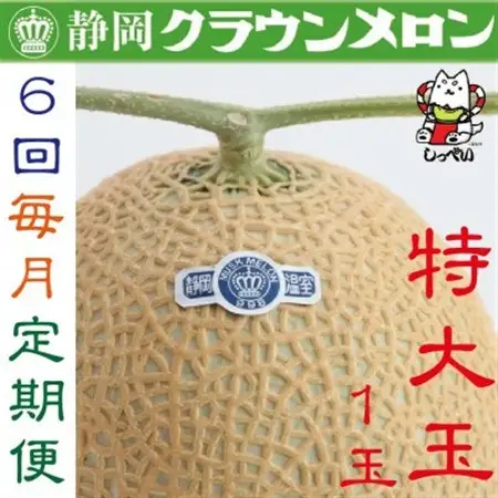 【毎月定期便】クラウンメロン(白等級)特大玉1.5　1玉全6回_メロン 高級 定期便_【配送不可地域：離島・北海道・沖縄県】【4051468】