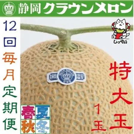 【毎月定期便】クラウンメロン(白等級)特大玉1.5　1玉全12回_メロン 高級 定期便_【配送不可地域：離島・北海道・沖縄県】【4051469】