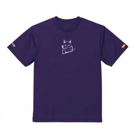 JTTA公認　卓球ユニフォーム【男女兼用(ドライ):Mサイズ】ねこ　パープル_装飾品・工芸品  洋服 _【1511024】
