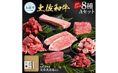 土佐和牛詰め合わせ8種Aセット 長期熟成肉 8種 詰め合わせ セット 田野屋銀象 完全天日塩付き 牛肉 肉 お肉 和牛 国産 牛 赤身 ヒレ カルビ ロース ブロック【株式会社LATERAL】 [BQAU065]
