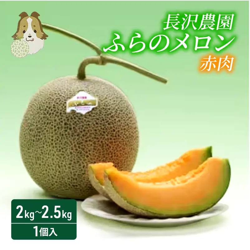 【先行受付  2026年発送】ふらのメロン 赤肉 大玉 ジャンボ 1玉入 (2kg～2.5kg) 北海道 富良野 メロン 夏 果物 フルーツ ギフト 長沢農園