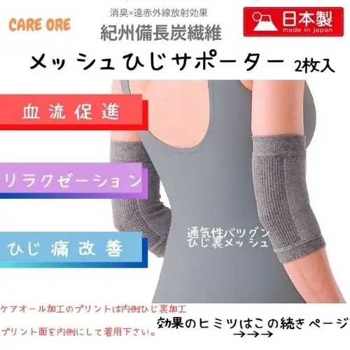血流促進・筋肉緩和・リラクゼーションの効果　驚きのひじサポーター　2枚入【ebns0008】