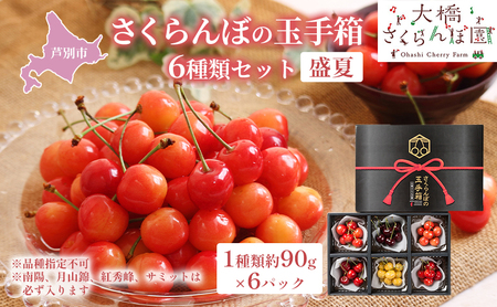 【 先行受付 】さくらんぼ さくらんぼの玉手箱 6種類 セット 詰め合わせ 盛夏 品種指定不可  サミット 月山錦 南陽 紅秀峰 農林水産大臣賞 受賞 サクランボ チェリー 果物 果物類 フルーツ デザート  北海道