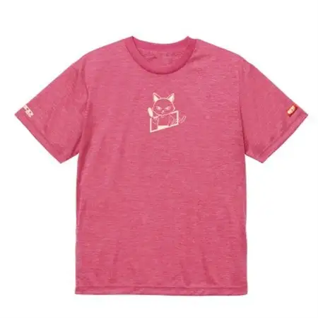 JTTA公認　卓球ユニフォーム【男女兼用(ドライ):Lサイズ】ねこ　ピンク_装飾品・工芸品  洋服 _【1514368】