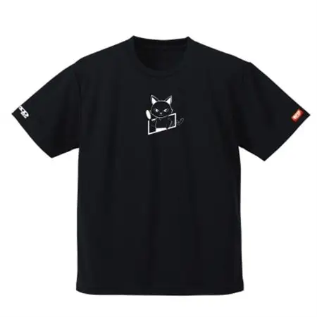 JTTA公認　卓球ユニフォーム【男女兼用(ドライ):Lサイズ】ねこ　ブラック_装飾品・工芸品  洋服 _【1514434】