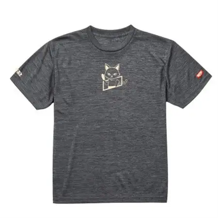 JTTA公認　卓球ユニフォーム【男女兼用(ドライ):150サイズ】ねこ　チャコール_装飾品・工芸品  洋服 _【1514470】