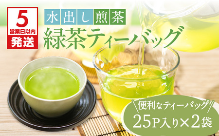 【5営業日以内に発送】【 期間限定 】 水出し煎茶 緑茶 ティーバッグ 2袋 K111-039_01 スピード配送 最短 すぐ届く お急ぎ