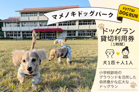 マメノキドッグパーク　ドッグラン 1時間貸切利用券（犬1匹＋人1人）