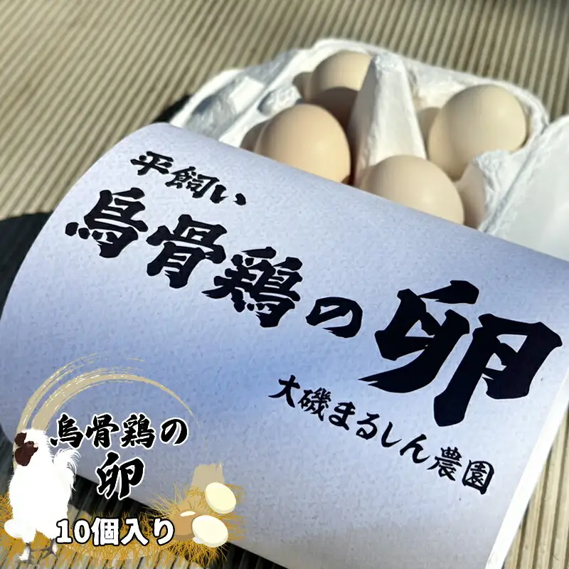 （10個入り）湘南で育った平飼い、烏骨鶏の卵。大磯まるしん農園【 たまご 神奈川県 大磯町 】