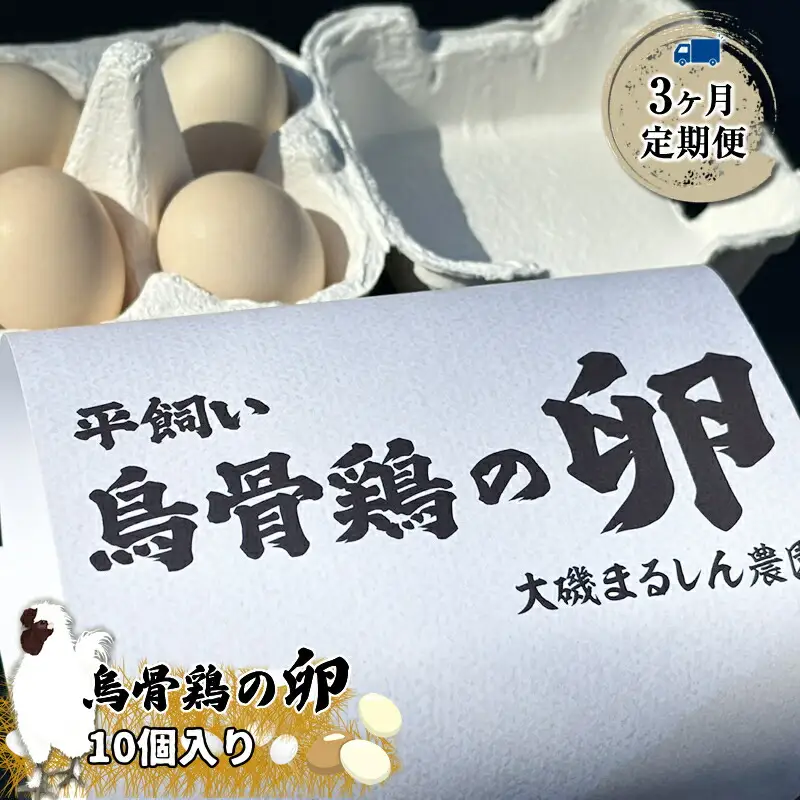 【定期便：3ヶ月連続でお届け】（10個入り）湘南で育った平飼い、烏骨鶏の卵。大磯まるしん農園【 たまご 神奈川県 大磯町 】