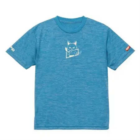 JTTA公認　卓球ユニフォーム【男女兼用(ドライ):160サイズ】ねこ　ブルー_装飾品・工芸品  洋服 _【1514948】