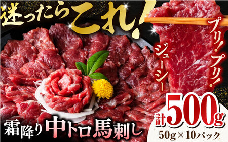 霜降り馬刺しセット 計500g 馬刺し専用醤油付き[ZBK034]