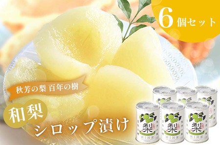 おいしい梨をいつでも 和梨のシロップ漬け 6個セット ( 秋芳の実 梨 百年の樹 )