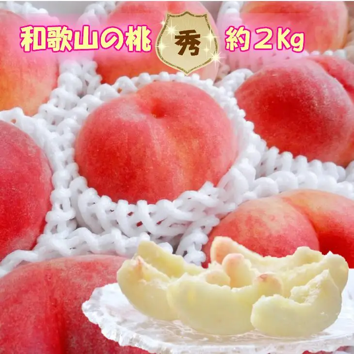 ［秀品］和歌山ブランド白桃 約2kg！6月以降発送分［NGT5w］