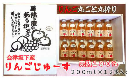 16-O　相良農場　りんごジュース200ml12本入り　（品種違い組み合わせ）小瓶セット