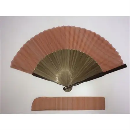 牛首紬　扇子セット(黒縁・さくら)_装飾品・工芸品  服飾小物 _【1492871】