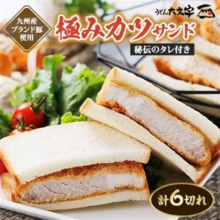 うどん大文字　極みかつサンド　6切れ(900g)_ パン  ぱん  肉  豚肉 _【配送不可地域：離島】【1494135】