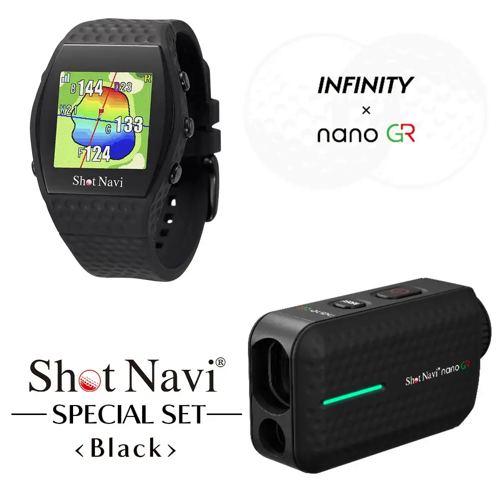 ショットナビ INFINITY・nano GR（Shot Navi INFINITY・Shot Navi Laser Sniper nano GR）セット＜ブラック＞　【11218-0765】 ゴルフ 距離計