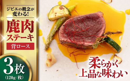 鹿肉 背ロース 3枚  ジビエ 赤身 冷凍配送 北海道 [AJAO026]