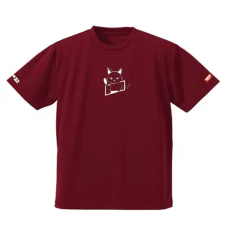 JTTA公認　卓球ユニフォーム【男女兼用(ドライ):140サイズ】ねこ　バーガンディー_装飾品・工芸品  洋服 _【1515863】