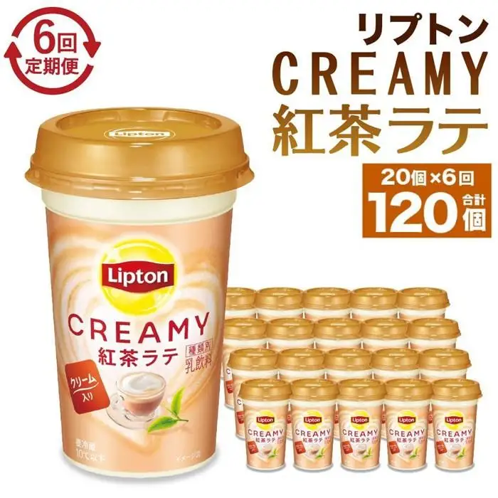 森永乳業 リプトン CREAMY紅茶ラテ 240ml× 20個 （定期便）2ヶ月間に1回 年6回の定期便