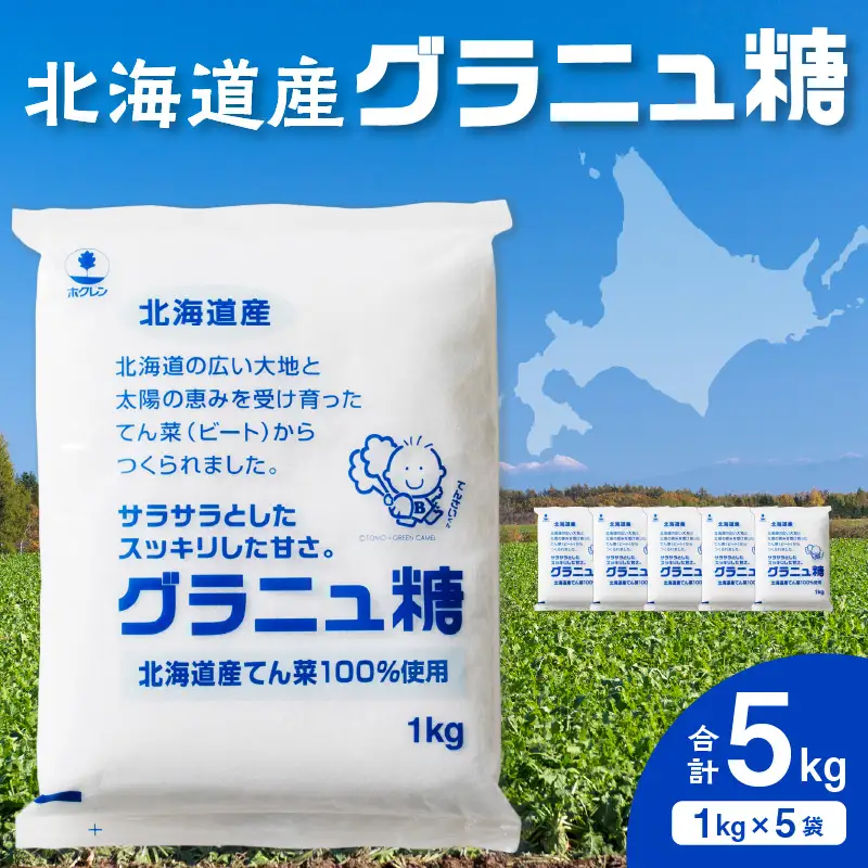 ホクレン グラニュ糖 1kg × 5袋 北海道 グラニュー糖 _S012-0010
