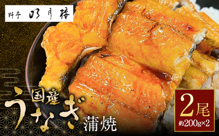 国産うなぎの蒲焼2尾 約200g×2 料亭 明月楼 乾燥青山椒付き 贈り物 土用の丑の日 うなぎの蒲焼き うなぎ ウナギ 鰻 蒲焼き うな丼 うな重 魚  土用の丑の日 日本製 国産 復興 震災 コロナ 能登半島地震復興支援 北陸新幹線 F6P-2039