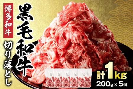 牛肉 切り落とし牛肉 黒毛和牛 1.0kg(200g×5パック）_HA1511