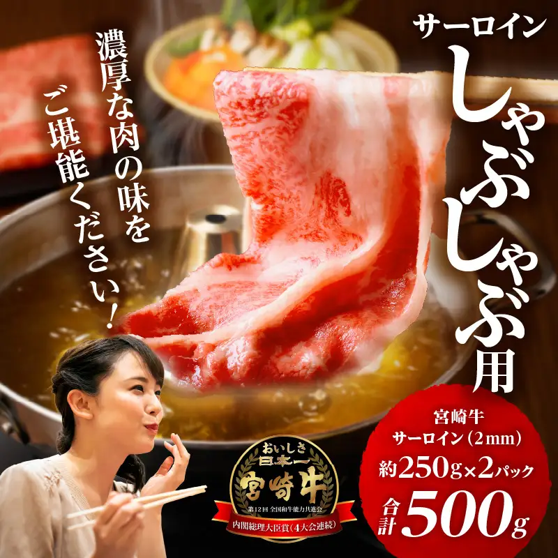 牛肉 しゃぶしゃぶ 牛肉[宮崎牛 サーロイン 500g]