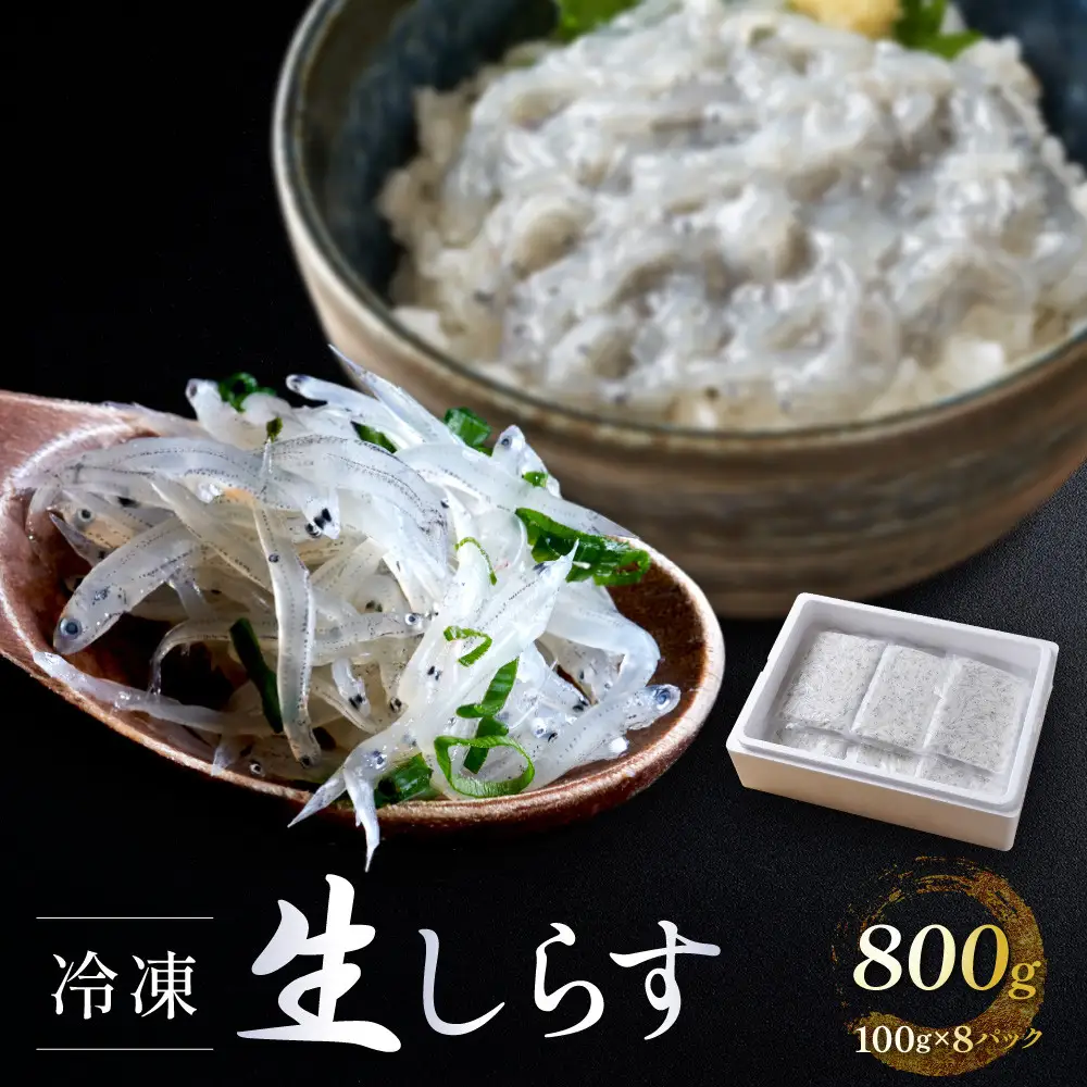 冷凍生しらす【計800g（100g×8）】静岡県御前崎産  生しらす丼 8杯分 小分け 個包装 便利 大容量 徳用 海鮮丼 使いやすい食べきりサイズ どんぶり 刺身 おつまみ おかず 惣菜 晩ごはん