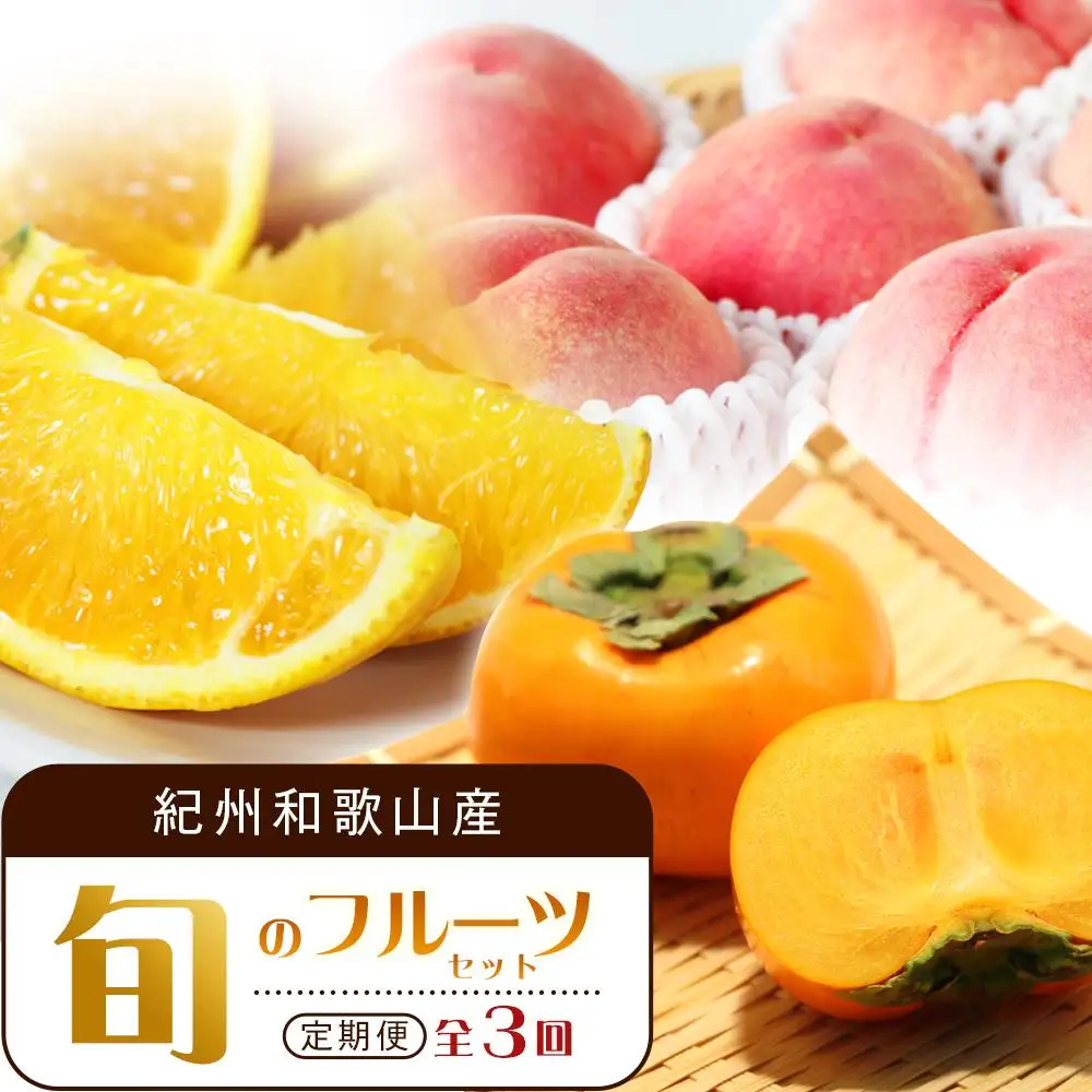 【7・8・10月 全3回】紀州和歌山産旬のフルーツセット（バレンシア・桃・ひらたねなし柿）【UT79】