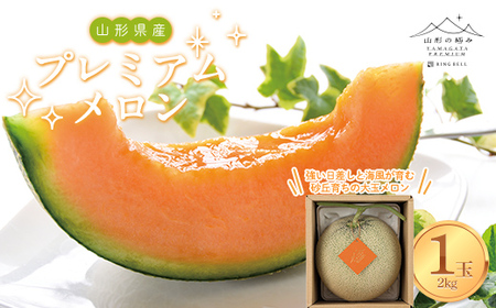 ≪2026年先行予約≫【山形の極み】贈答用 山形県産 大玉 プレミアム メロン 2kg（1玉） 2026年7月上旬から順次発送 F2Y-5884