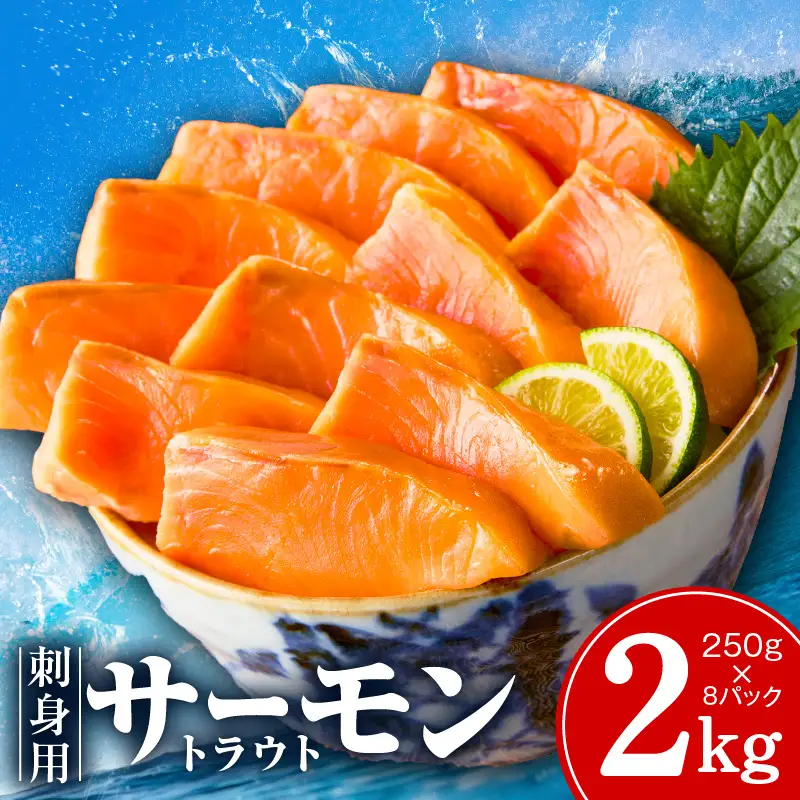 【期間限定】お刺身用 サーモン 2kg ブロック 小分け 約250g×8P ポーション 柵 訳あり サイズ不揃い
