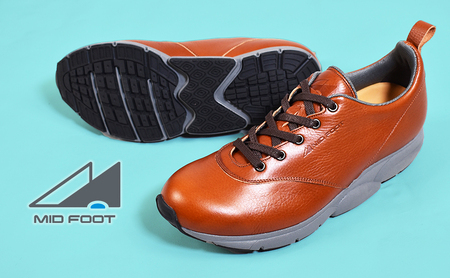 MIDFOOT ( ミッドフッド ) 紳士靴 レザースニーカー MF002JM ( ブラウン ) 4E　【 ファッション 靴 シューズ スニーカー メンズ 】 【 お洒落 レザーシューズ オイルレザー 快適 履き心地 】  BN003 25.0cm