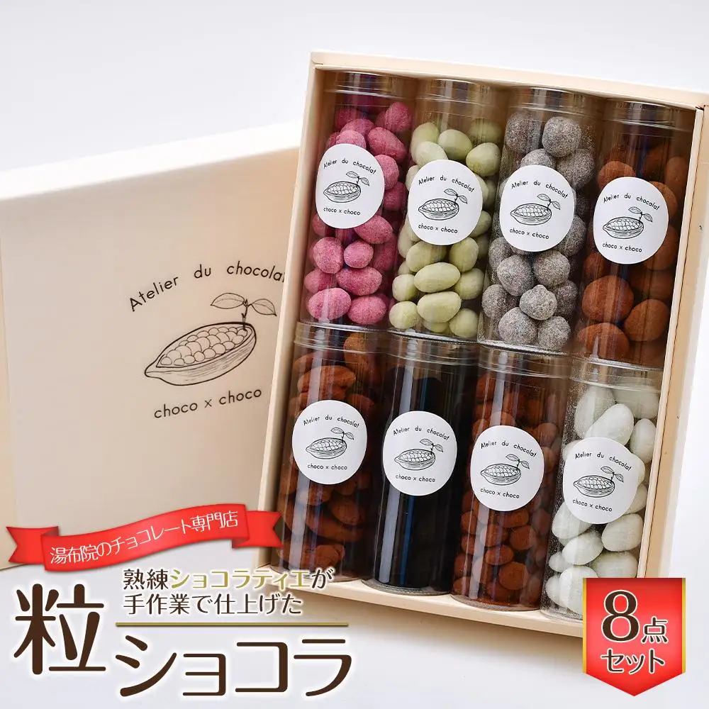熟練ショコラティエが手作業で仕上げた粒ショコラ 8点セット【湯布院のチョコレート専門店 choco × choco】