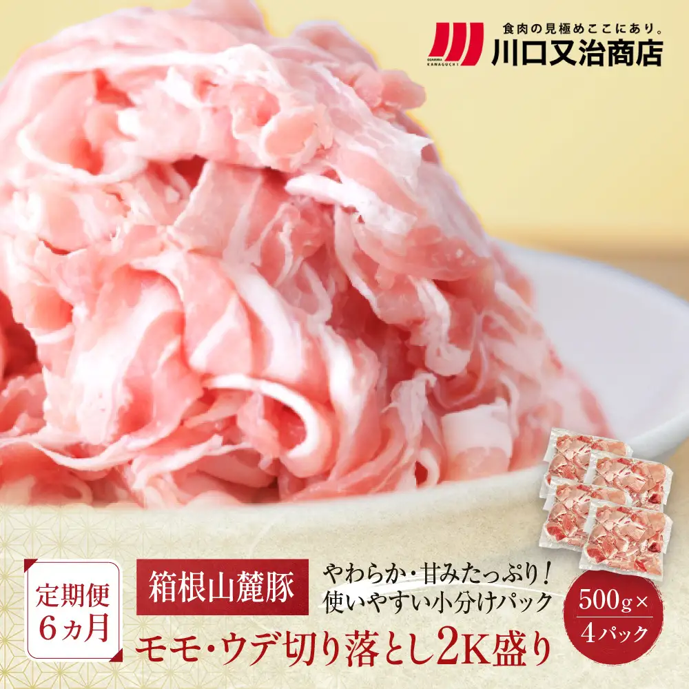 【定期便６ヵ月】箱根山麓豚　モモ・ウデ切り落とし２K盛り(500ｇ×４パック)【 箱根山麓豚 切り落とし 神奈川県 小田原市   豚肉 豚肉】