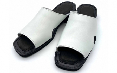 WRAP SANDALS ホワイト×ブラック×ブラック 26cm ／ マルサンフットウェアー サンダル レザー 軽量 奈良県 御所市