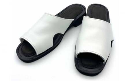 WRAP SANDALS ホワイト×ブラック×ブラック 23cm ／ マルサンフットウェアー サンダル レザー 軽量 奈良県 御所市