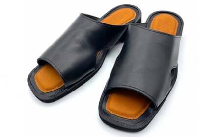 WRAP SANDALS ブラック×キャメル×ブラック 27cm ／ マルサンフットウェアー サンダル レザー 軽量 奈良県 御所市
