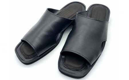 WRAP SANDALS ブラック×ブラック×ブラック 27cm ／ マルサンフットウェアー サンダル レザー 軽量 奈良県 御所市