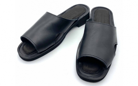 WRAP SANDALS ブラック×ブラック×ブラック 24cm ／ マルサンフットウェアー サンダル レザー 軽量 奈良県 御所市