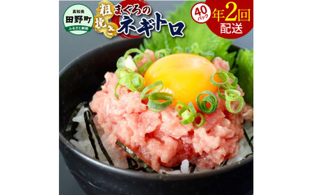 まぐろのネギトロ 3,200g（80g×40パック）×年2回配送  ≪カネアリ水産≫