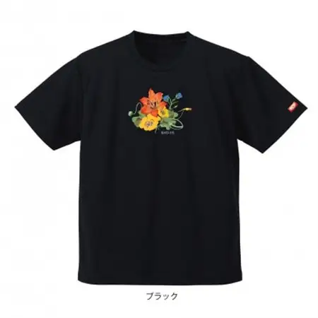 JTTA公認　卓球ユニフォーム【男女兼用(ドライ):Sサイズ】フラワー　ブラック_装飾品・工芸品  洋服 _【1518787】