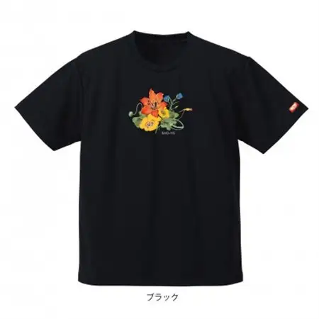 JTTA公認　卓球ユニフォーム【男女兼用(ドライ):Lサイズ】フラワー　ブラック_装飾品・工芸品  洋服 _【1518788】