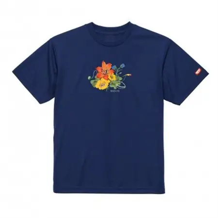 JTTA公認　卓球ユニフォーム【男女兼用(ドライ):Sサイズ】フラワー　インディゴ_装飾品・工芸品  洋服 _【1518838】