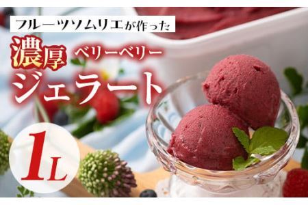 フルーツソムリエが作った濃厚ベリーベリージェラート 業務用 (1L) アイス アイスクリーム ブルーベリー レッドカラント ラズベリー カシス ブラックベリー 手作り スイーツ ＜離島配送不可＞【ksg0059】【南国フルーツ】