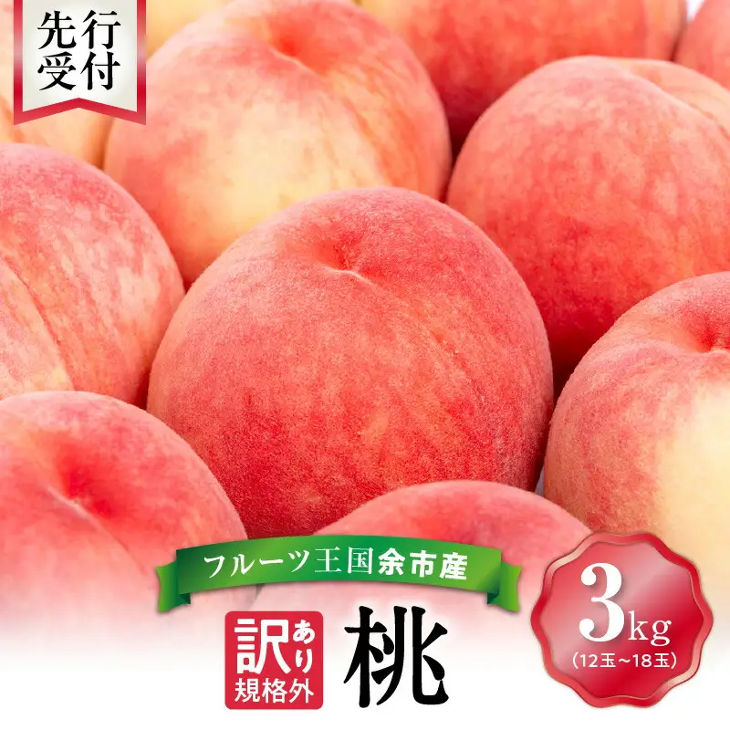 【先行予約：2026年8月中旬以降発送】フルーツ王国余市産「桃」規格外品3kg【ニトリ観光果樹園】_Y074-0148